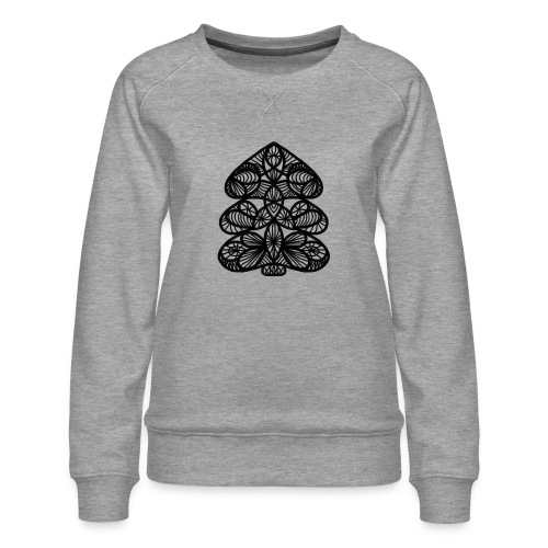Simple Victorian Lace Design Christmas Tree - Women's Premium Slim Fit Sweatshirt