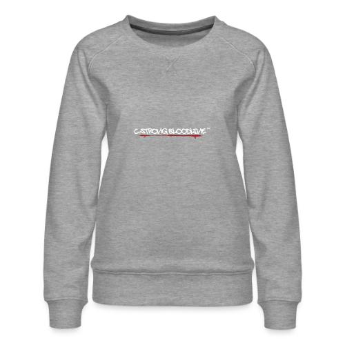 C.Strong Bloodline Logo (White) - Women's Premium Slim Fit Sweatshirt