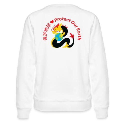 Kindness Dragon with Earth Red - Women's Premium Slim Fit Sweatshirt