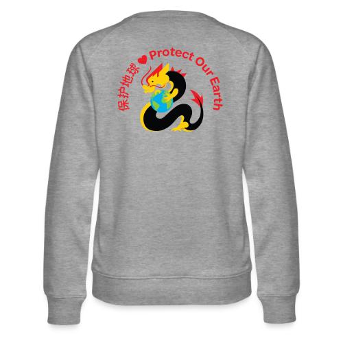 Kindness Dragon with Earth Red - Women's Premium Slim Fit Sweatshirt