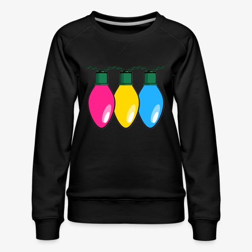 Pansexual Pride Christmas Lights - Women's Premium Slim Fit Sweatshirt