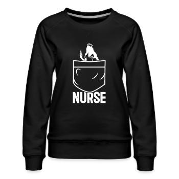 Hospice Nurse Hospital Nurse Geriatric Nurse - Women's Premium Slim Fit Sweatshirt - black - Front - Selfina (174cm)