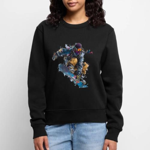 Snowboarding: Splash of Speed - Women's Premium Slim Fit Sweatshirt