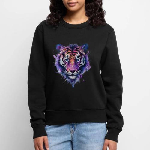 Mystic Violet Tiger - Women's Premium Slim Fit Sweatshirt