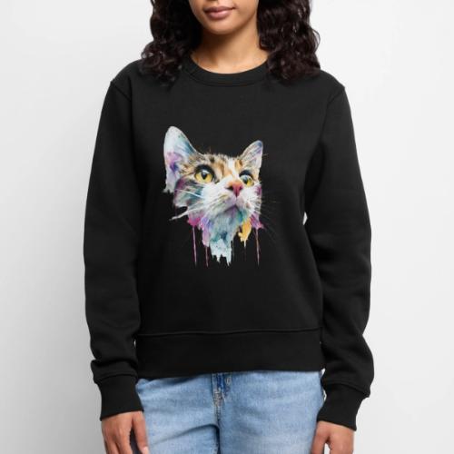 Chromatic Cat Splash - Women's Premium Slim Fit Sweatshirt