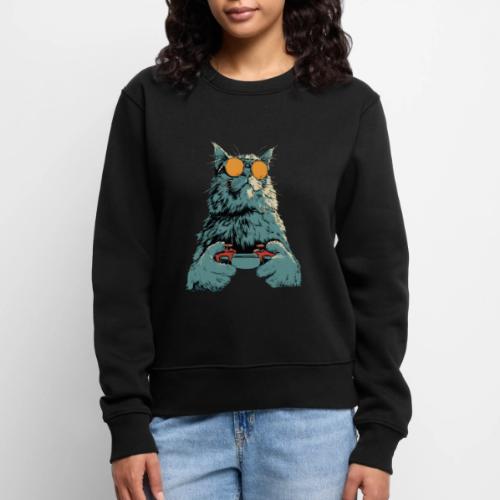 Cat: Fluff Mode On - Women's Premium Slim Fit Sweatshirt