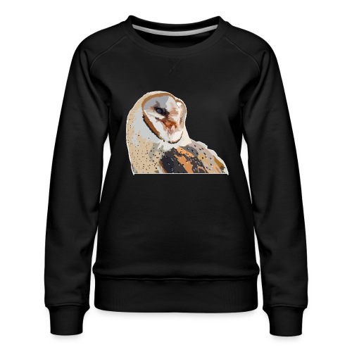 Majestic Barn Owl - White and Brown Owl - Wildlife - Women's Premium Slim Fit Sweatshirt