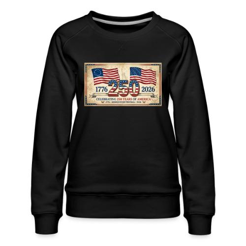 USA 250th Anniversary Flags Emblem - Women's Premium Slim Fit Sweatshirt