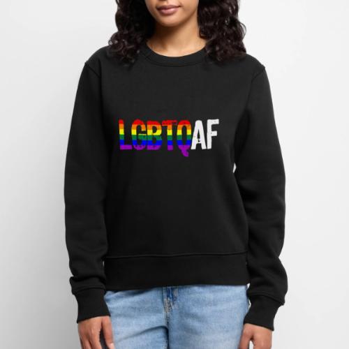 LGBTQ AF LGBTQ as Fuck Rainbow Pride Flag - Women's Premium Slim Fit Sweatshirt