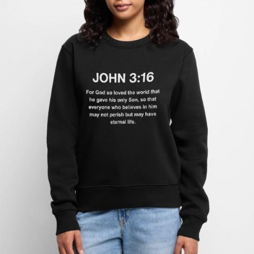 John 3:16 Christian Apparel – White - Women's Premium Slim Fit Sweatshirt