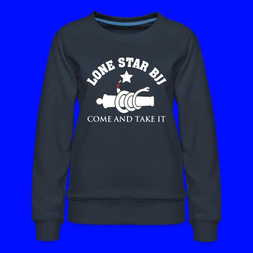 Lone Star BJJ - Come and Take It - White and Red - Women's Premium Slim Fit Sweatshirt