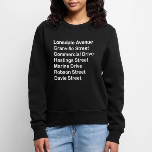 Street Names White Text - Women's Premium Slim Fit Sweatshirt