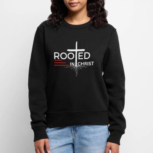Rooted in Christ (white) - Colossians 2:7 - Women's Premium Slim Fit Sweatshirt