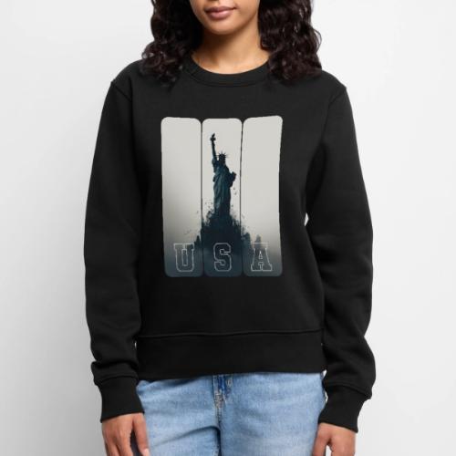 USA: Liberty Rising Over Manhattan - Women's Premium Slim Fit Sweatshirt