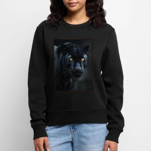 Black Panther Glowing Eyes Design - Women's Premium Slim Fit Sweatshirt