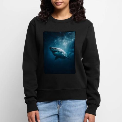 Great White Shark Ocean Design - Women's Premium Slim Fit Sweatshirt