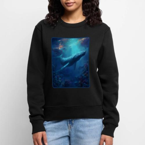 Humpback Whale Ocean Reef Design - Women's Premium Slim Fit Sweatshirt