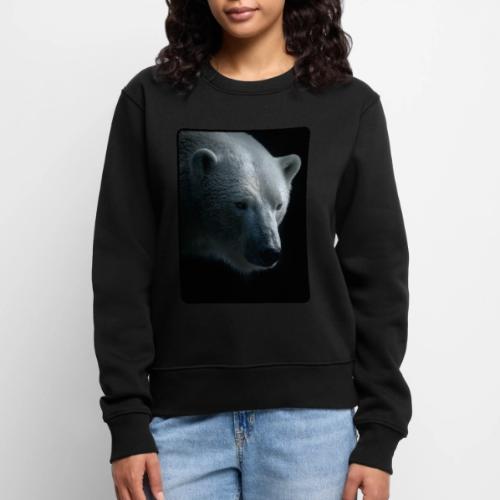 Polar Bear Close-Up Wildlife Design - Women's Premium Slim Fit Sweatshirt