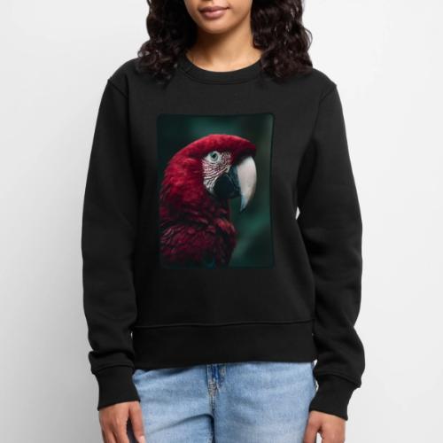 Red Green Macaw Bird Portrait Design - Women's Premium Slim Fit Sweatshirt