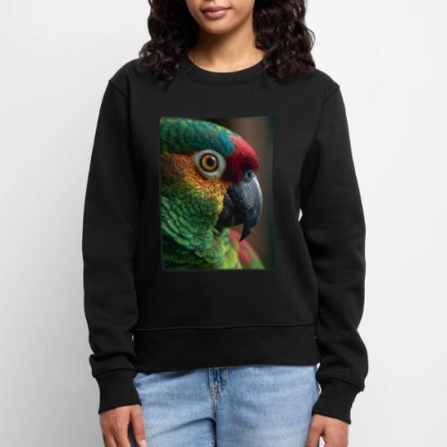 Colorful Parrot Close-Up Design - Women's Premium Slim Fit Sweatshirt