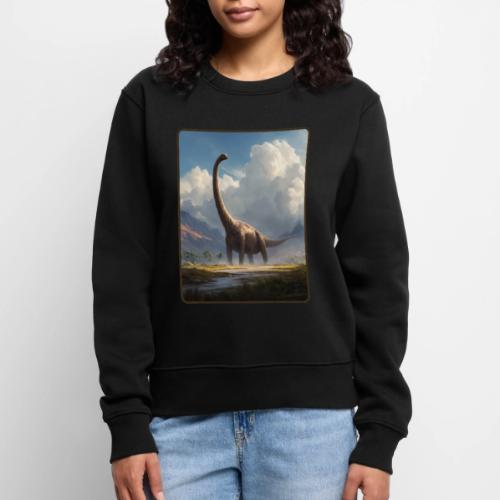 Brachiosaurus Valley Landscape Design - Women's Premium Slim Fit Sweatshirt