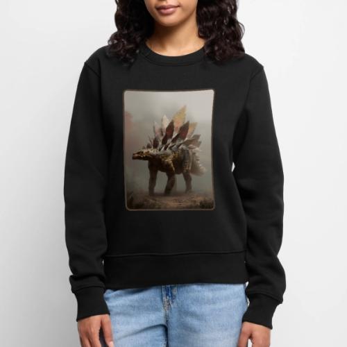 Stegosaurus Misty Forest Design - Women's Premium Slim Fit Sweatshirt
