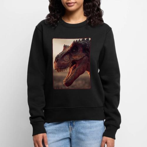 T Rex Roaring Close-Up Design - Women's Premium Slim Fit Sweatshirt