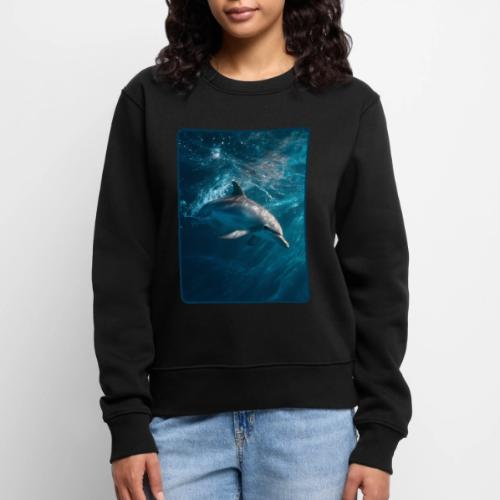 Dolphin Sunlit Ocean Serenity Design - Women's Premium Slim Fit Sweatshirt