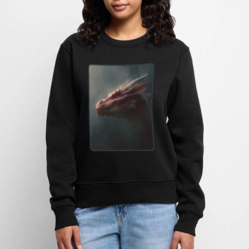 Red Dragon Fog Portrait Design - Women's Premium Slim Fit Sweatshirt