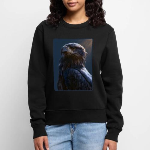 Majestic Eagle Cinematic Portrait Design - Women's Premium Slim Fit Sweatshirt