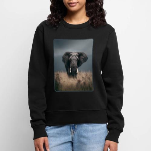 Majestic African Elephant Portrait Design - Women's Premium Slim Fit Sweatshirt