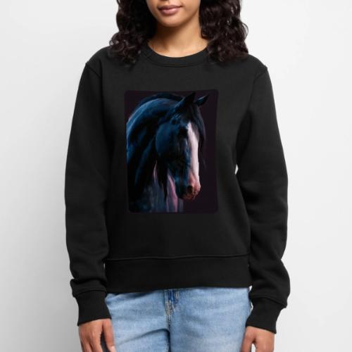Noble Horse Cinematic Portrait Design - Women's Premium Slim Fit Sweatshirt