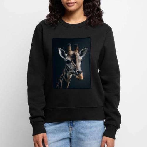 Majestic Giraffe Artistic Portrait Design - Women's Premium Slim Fit Sweatshirt