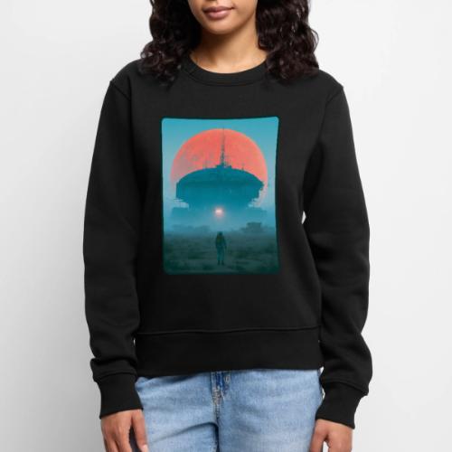 Astronaut Alien Outpost Design - Women's Premium Slim Fit Sweatshirt