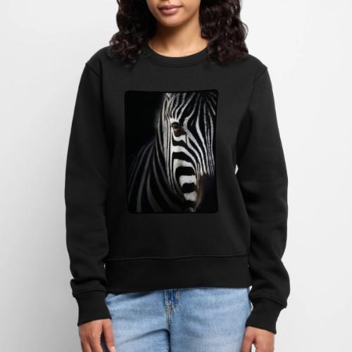 Zebra High Contrast Portrait Design - Women's Premium Slim Fit Sweatshirt