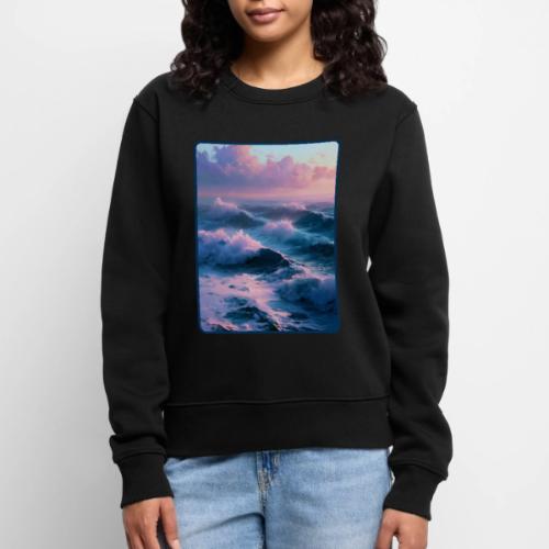 Dreamy Pastel Ocean Sunset Art - Women's Premium Slim Fit Sweatshirt