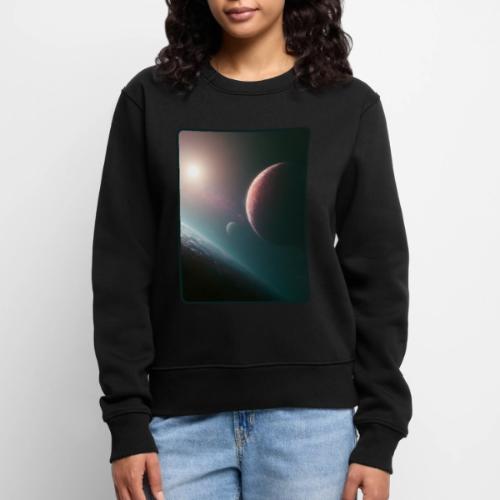 Deep Space Planet Horizon Art - Women's Premium Slim Fit Sweatshirt
