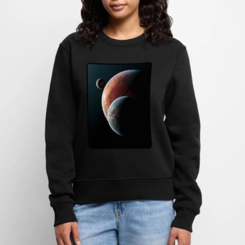 Three Planets Deep Space Design - Women's Premium Slim Fit Sweatshirt