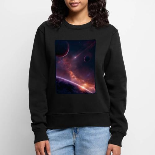 Cosmic Sunset Nebula Space Art - Women's Premium Slim Fit Sweatshirt