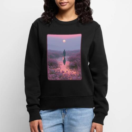 Ethereal Sunset Flower Field Art - Women's Premium Slim Fit Sweatshirt