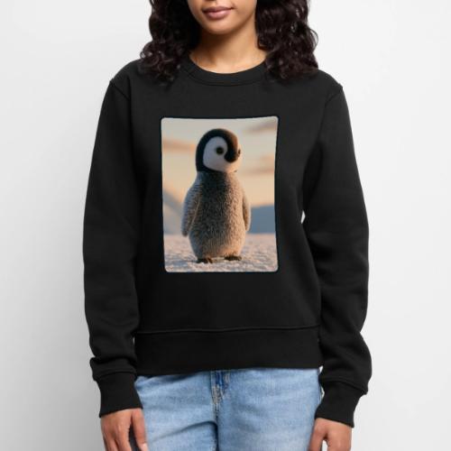 Cute Penguin Chick Sunrise Design - Women's Premium Slim Fit Sweatshirt