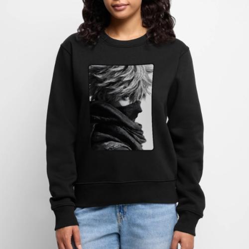Battle-Worn Ninja Portrait - Women's Premium Slim Fit Sweatshirt