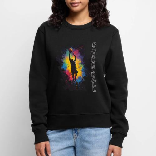 High Energy Basketball Paint Splatter Art - Women's Premium Slim Fit Sweatshirt