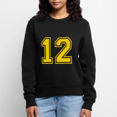 Number 12 in a classic athletic collegiate font - Women's Premium Slim Fit Sweatshirt