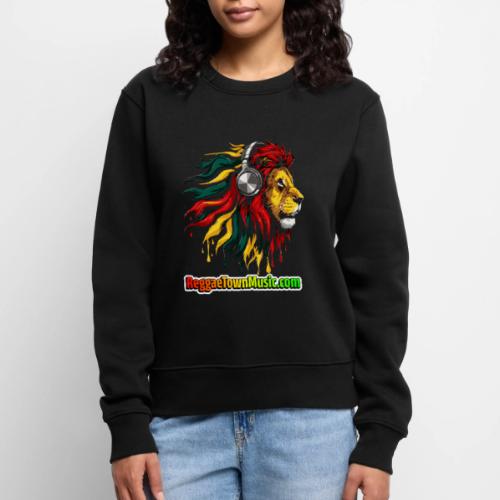 Reggae Music Radio Lion Head Soundwaves design - Women's Premium Slim Fit Sweatshirt