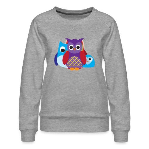 Cute Owls Eyes - Women's Premium Slim Fit Sweatshirt