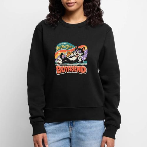 Sassy Cat Pride Pizza Retro Comic - Women's Premium Slim Fit Sweatshirt