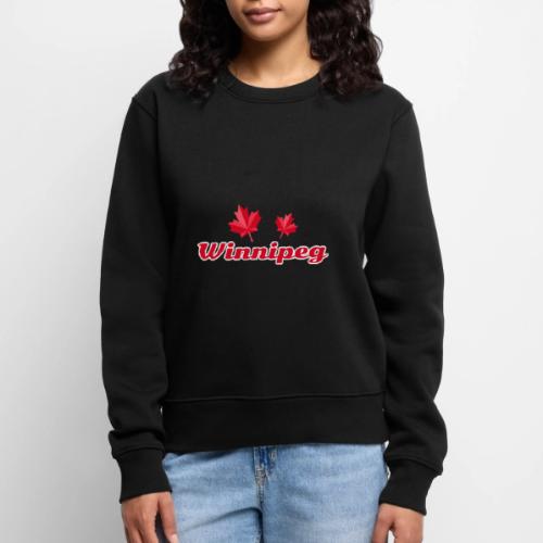 Winnipeg with two red maple leaves - Women's Premium Slim Fit Sweatshirt