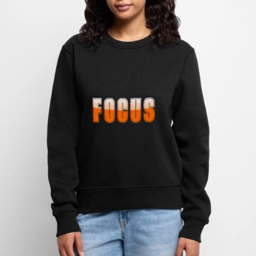 FOCUS Vibrant Orange Motivational Word Design - Women's Premium Slim Fit Sweatshirt