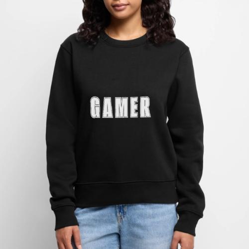 Gamer Collegiate White Text Design - Women's Premium Slim Fit Sweatshirt